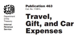 travel gift car meals expense irs # 463