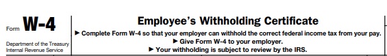 w 4 employee withholding