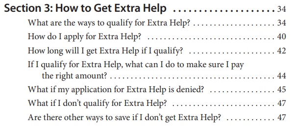 get extra help table of contents