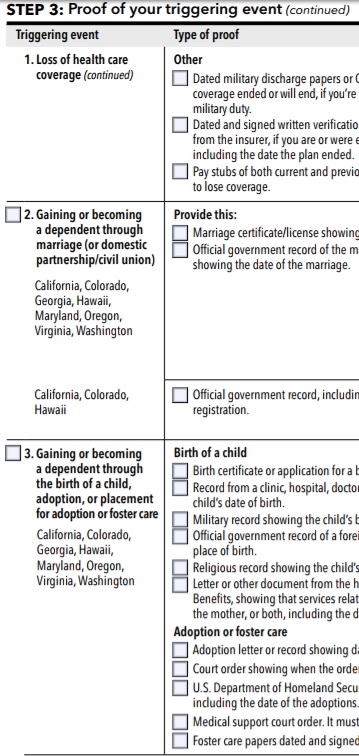 Proofs for Trigger, Qualifying Event for Special Enrollment
