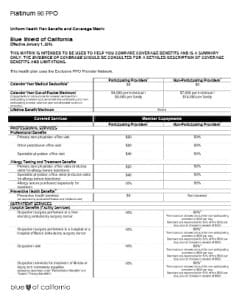 Blue Shield Summary of Benefits - 8 pages - see links below Blue Shield Summary of Benefits - 8 pages - see links below