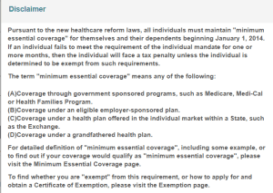 Minimum Essential Coverage from Covered CA Enrollment Site Minimum Essential Coverage from Covered CA Enrollment Site