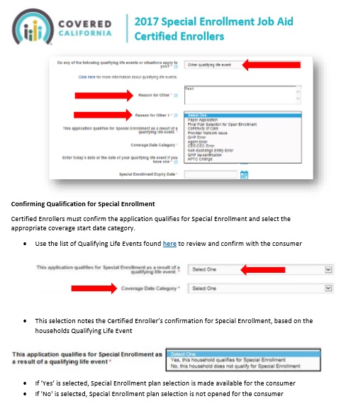 Covered CA Job Aid - Special Enrollment