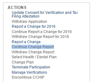 Continue Change Report
