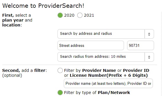 Welcome Provider Search