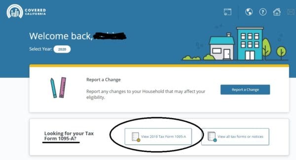 1095 A B C Covered California Tax Form for 8962 How to get it