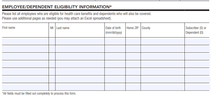 Quotes Employer Health Insurance census template ONLINE instantly