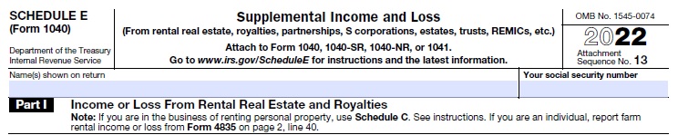 schedule e real estate income and loss