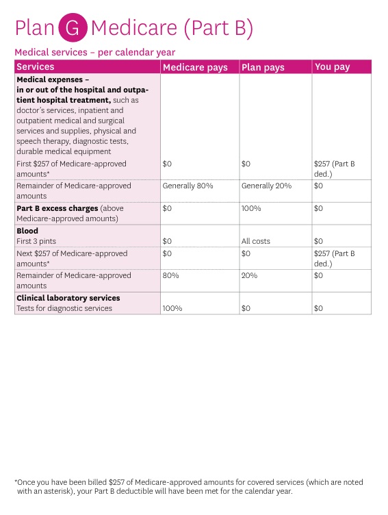Plan G Part B Dr. Visits