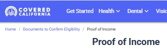 Covered CA Proof of Income