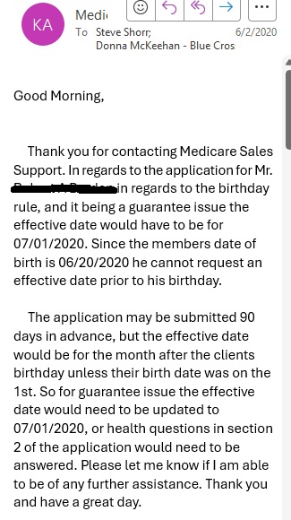 Birthday rule effective date