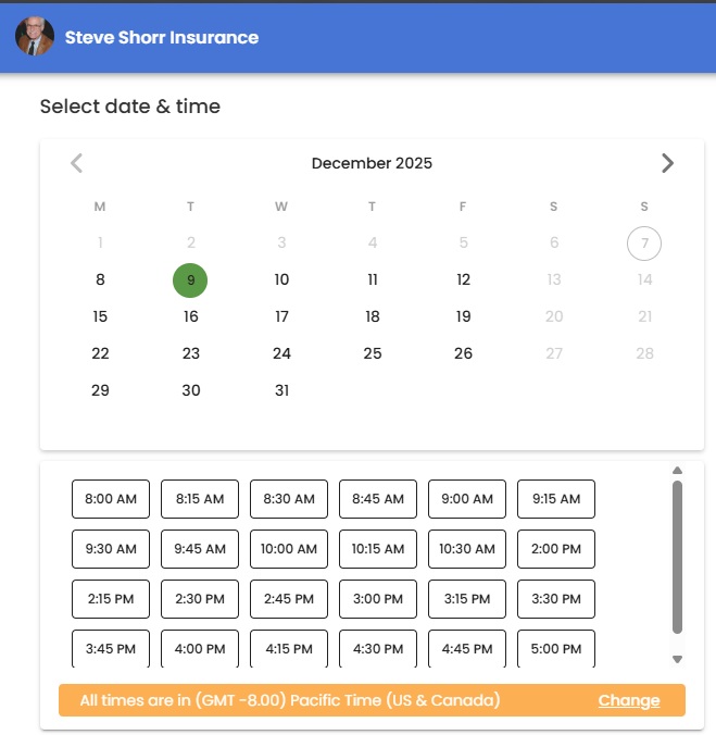 Calendar set a meeting