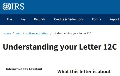 irs 12 c letter what to do