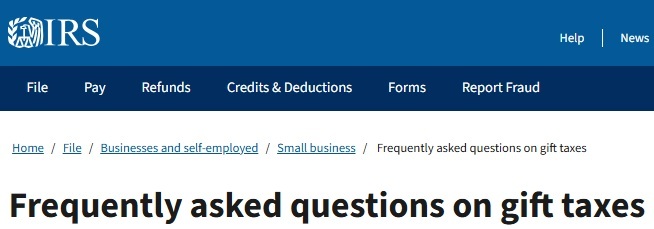 IRS FAZ on gift taxes