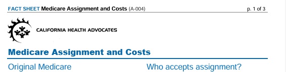 Medicare Assignment Fact Sheet