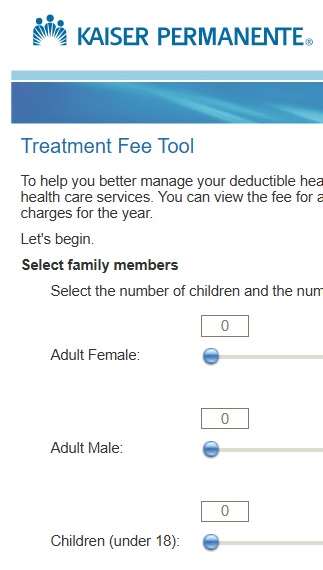 kaiser treatment fee tool