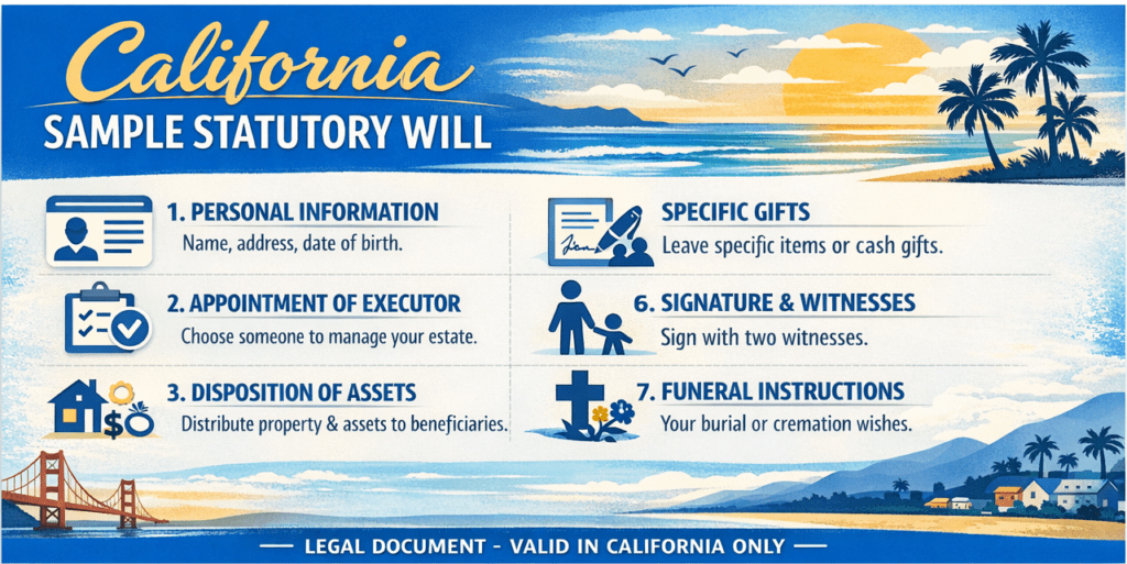 CA Sample Will  Statutory 