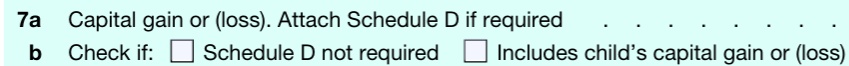 Capital Gains Line 7a