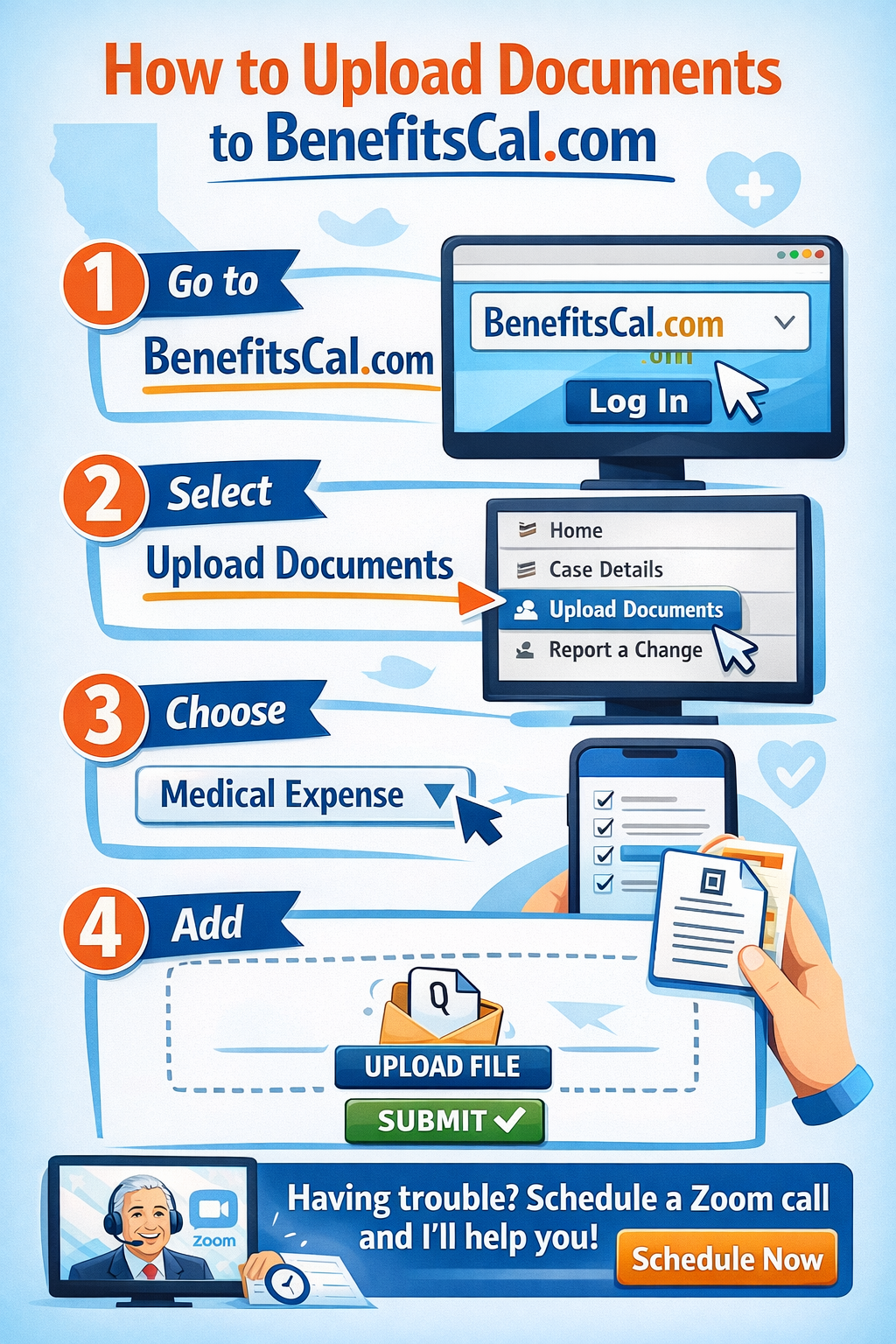 how to upload documents proving you have insurance coverage to benefitsCal.com