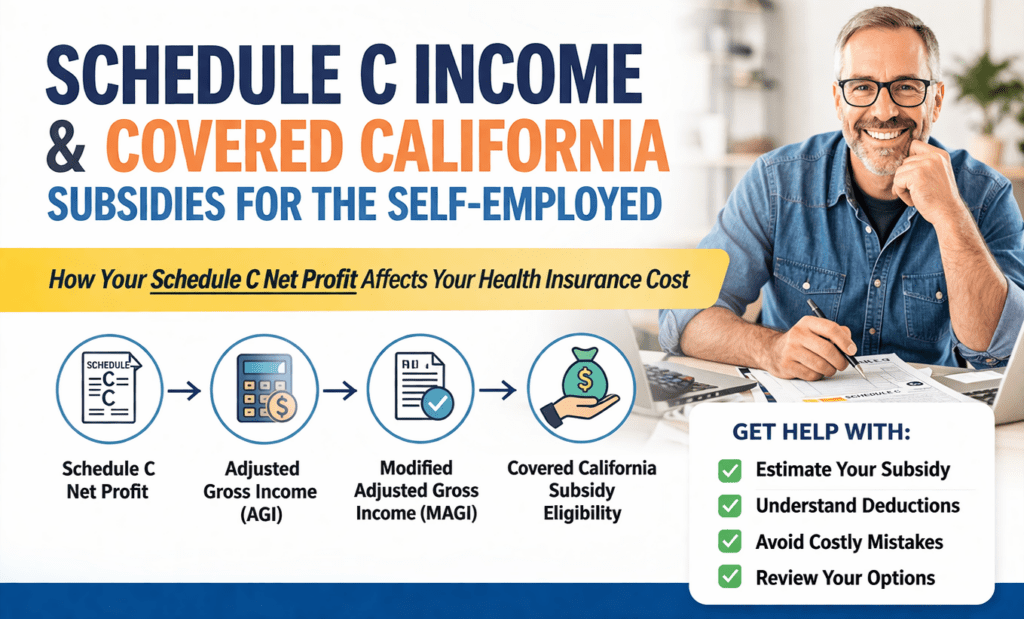 Schedule C Net Profit and Loss for MAGI Income Covered CA subsidies
