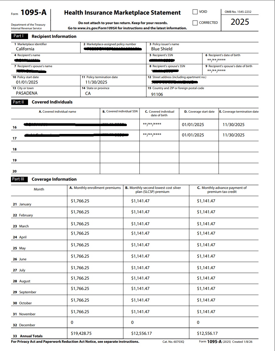 1095 A Sample Form