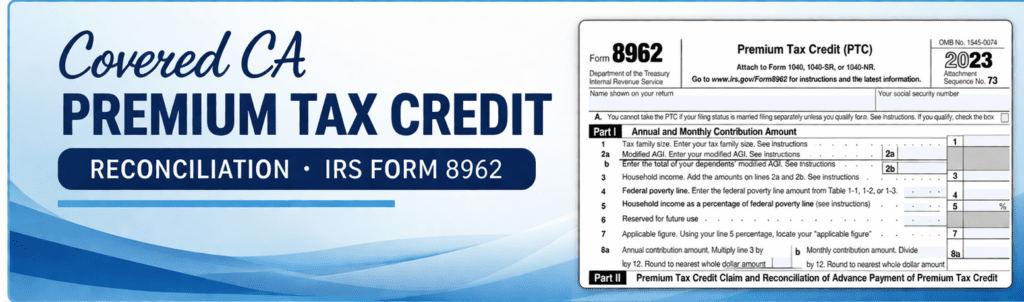 Covered CA IRS Tax form 8962 Subsidy reconciliation form
