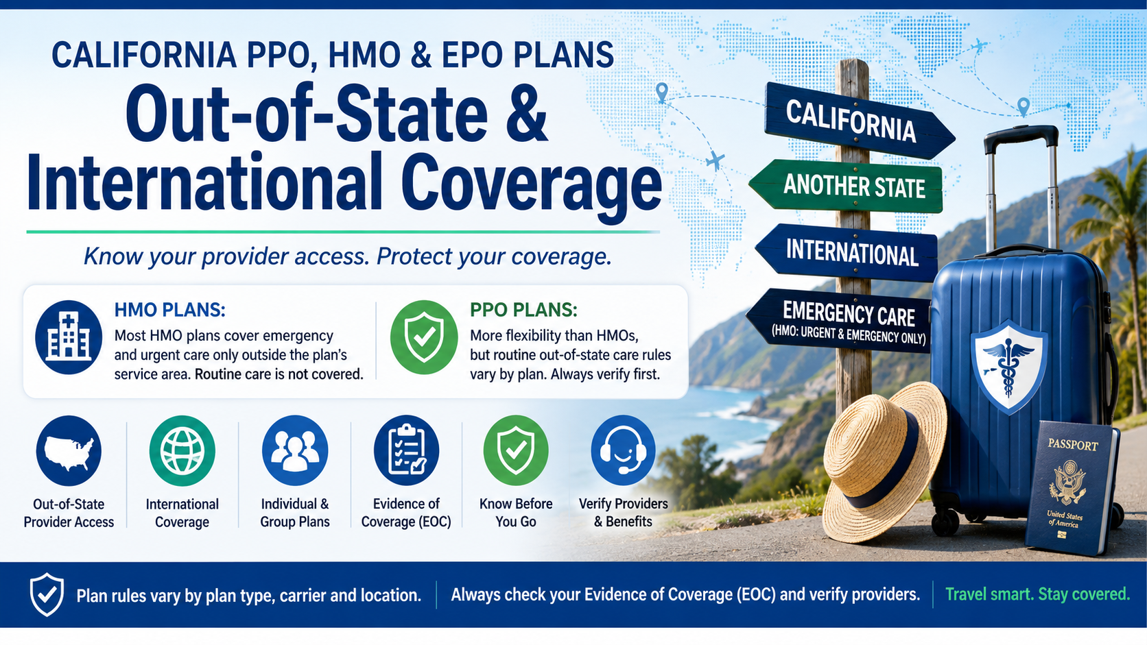 hmo ppo epo coverage out of area out of state