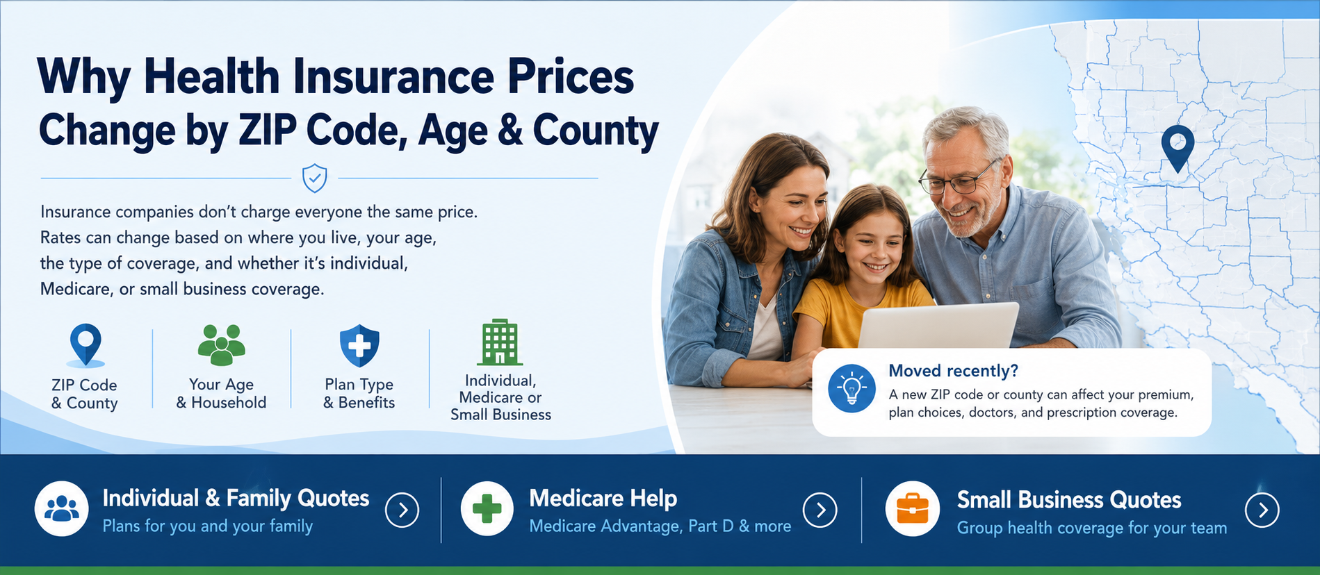 why premiums change by zip code and age