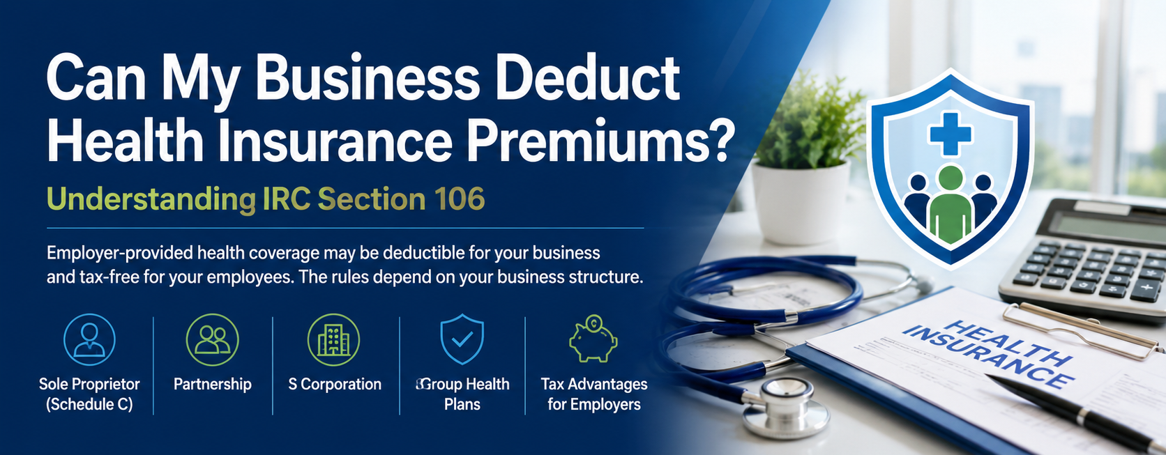 Section 106 tax deduction for health insurance