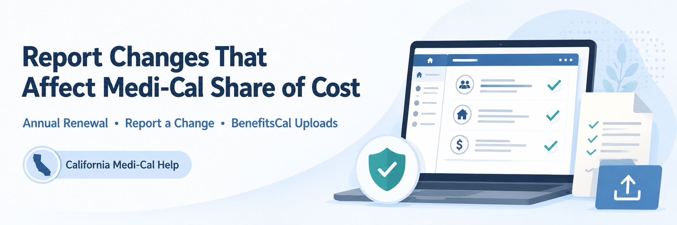 Report changes that affect Medi Cal share of cost